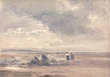 Op Lancaster Sands, laag tij