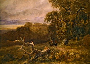 Reizigers bij Hardwicke Castle
