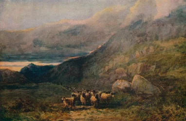 Bergweg met slaap, ca. 1838
