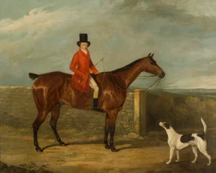 John Hall Kent in Jachtkleding Zittend op een Paard, 1825