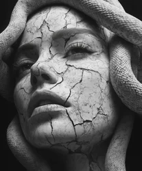Gebarsten Medusa-beeld