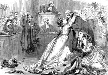 Een scène uit Trial by Jury, 1875