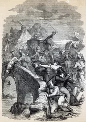Verkiezingsrellen in Hawick, 1837, illustratie uit 