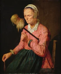 Vrouw met spinrok