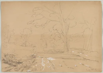 Landschap met vissende man, Conway, New Hampshire