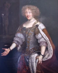 Duits: Hertogin Magdalena Sibylla von Württemberg in galajurk Hertogin Magdalena Sibylla von Württemberg in galajurk