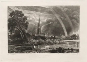Kathedraal van Salisbury vanuit de Weiden (Kleine Plaat)