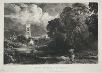 Verschillende onderwerpen van landschap, kenmerkend voor Engels landschap...Stoke by Neyland, Suffolk, 1830