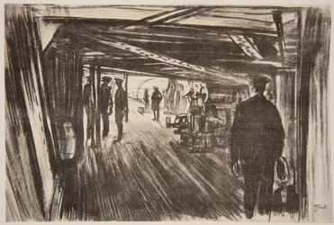 Aan boord van een slagkruiser: tussen dekken, illustratie uit 