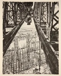 Scheepswerf gezien vanaf Big Crane, illustratie uit 