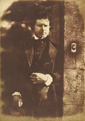 David Octavius Hill bij de poort van Rock House, Edinburgh