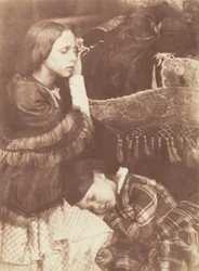 De drie slapers: Sophia Finlay, Harriet Farnie en Brownie, ca. 1845 (foto)