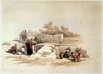 Fontein bij Canaa, Jesreel-vallei (gravure)