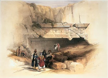 In het Heilige Land: Jeruzalem, graven van de koningen (gravure)