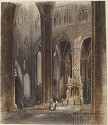 Het interieur van de kathedraal van Amiens