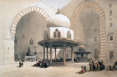 Interieur van de moskee van de Sultan al-Ghuri, Caïro, Egypte, 19e eeuw