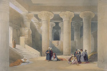 Interieur van de Tempel in Esna, Boven-Egypte, uit 