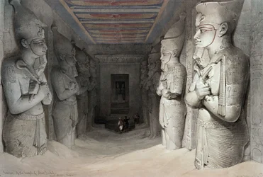 Interieur van de Tempel van Aboo Simbel, uit 