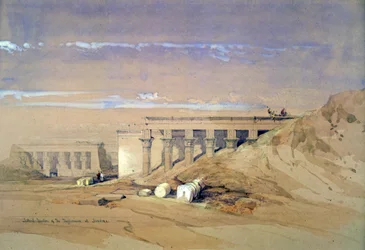 Zijaanzicht van de tempel genaamd Typhonaeum in Dendera, Egypte