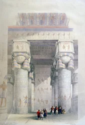 Portiek van de Tempel van Dendera, 19e eeuw