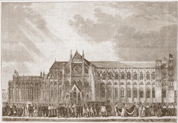 De Kroningsprocessie van Anne Boleyn naar Westminster Abbey, illustratie uit 