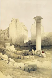 De dromos of centrale hal van de Grote Tempel van Amon, Karnak, uit „Egypt and Nubia”, deel 2