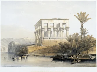 De Hypaethrale Tempel bij Philae, genaamd het Bed van de Farao - in 