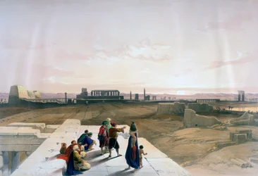 De ruïnes van Karnak vanuit het westen, 19e eeuw