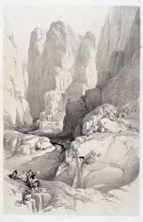 Het Theater (ingang naar Petra), tekening gemaakt op 10/03/1839 in 