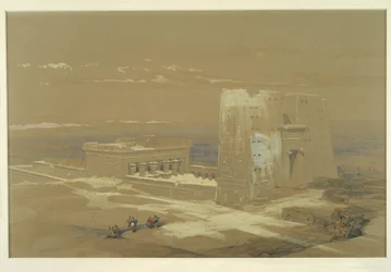 De tempel van Edfu (aquarel)