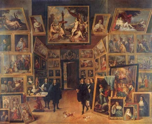Archduke Leopold Wilhelm van Habsburg (1614-1662) in his art gallery in Brussels