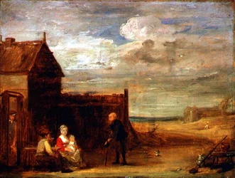 Figuren bij een landelijke herberg