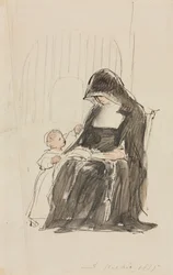 Non leest voor aan een kind, 1835