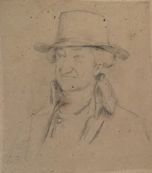 Portret van een heer met een hoed