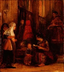 Zeven Figuren in een Kerk