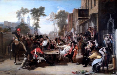 De Chelsea-pensionarissen lezen het Waterloo-bericht, 1822