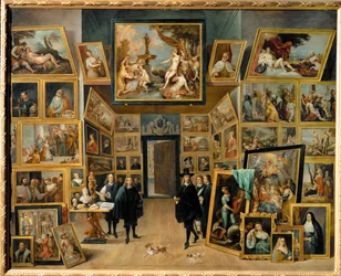 Aartshertog Leopold Wilhelm in zijn fotogalerij in Brussel