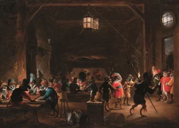 Wachtkamer met apen, ca. 1633
