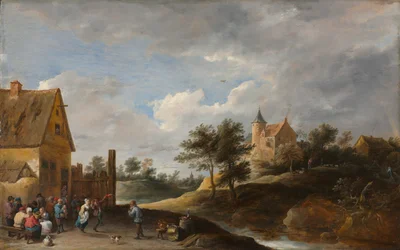 Landschap met dansende boeren, ca. 1645-50