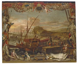 De inscheping van Don Juan van Oostenrijk