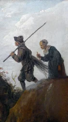 De houthakkers: detail (koppel van twee oude boeren)