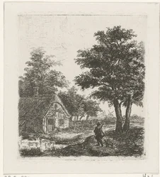 Jager in een landschap