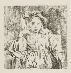 Zittend meisje