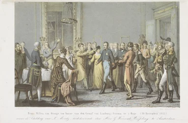 Prins van Oranje ten huize van de graaf van Limburg Stirum, 1813