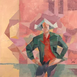 Robert Filliou 32, 2024 (olieverf op linnen)