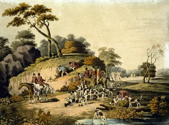 Ochtend, Vossenjacht, gegraveerd door J.H. Clarke en F. Jeakes