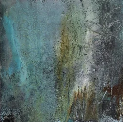 Blauwgroene patina – abstract