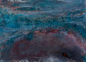 Gebarsten blauwe diepten