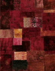 Crimson Patchwork Abstract