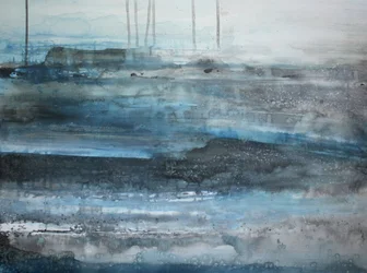 Diepe blauwe mist